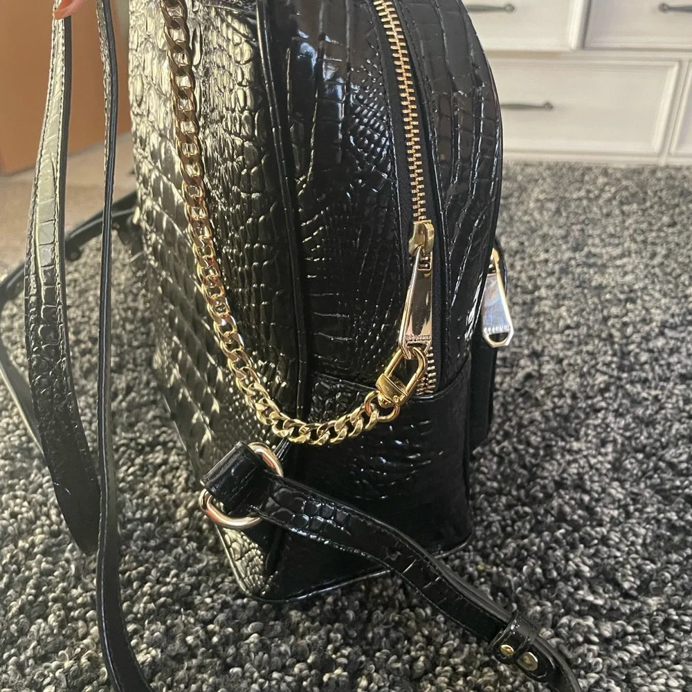Brahmin Glossy Black Embossed Backpack - Picture 10 of 10